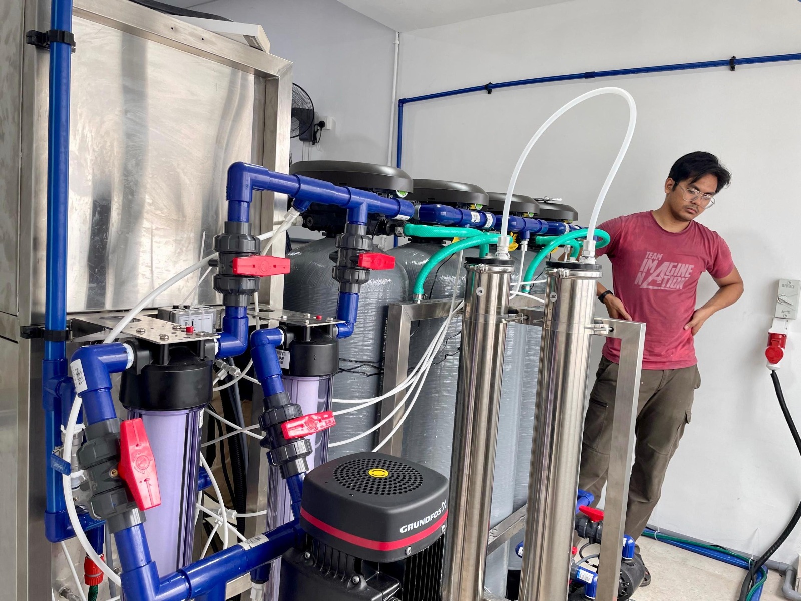 Routine maintenance on dialysis machine
